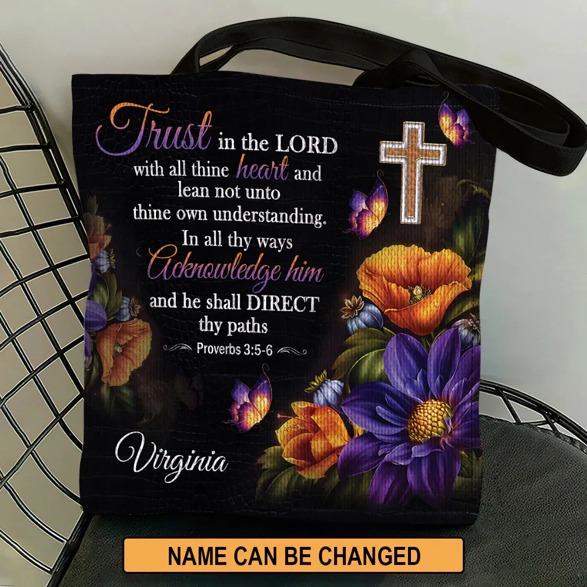 Christianart Designer Handbags, Trust In The Lord Proverbs 3:5-6, Personalized Gifts, Gifts for Women.
