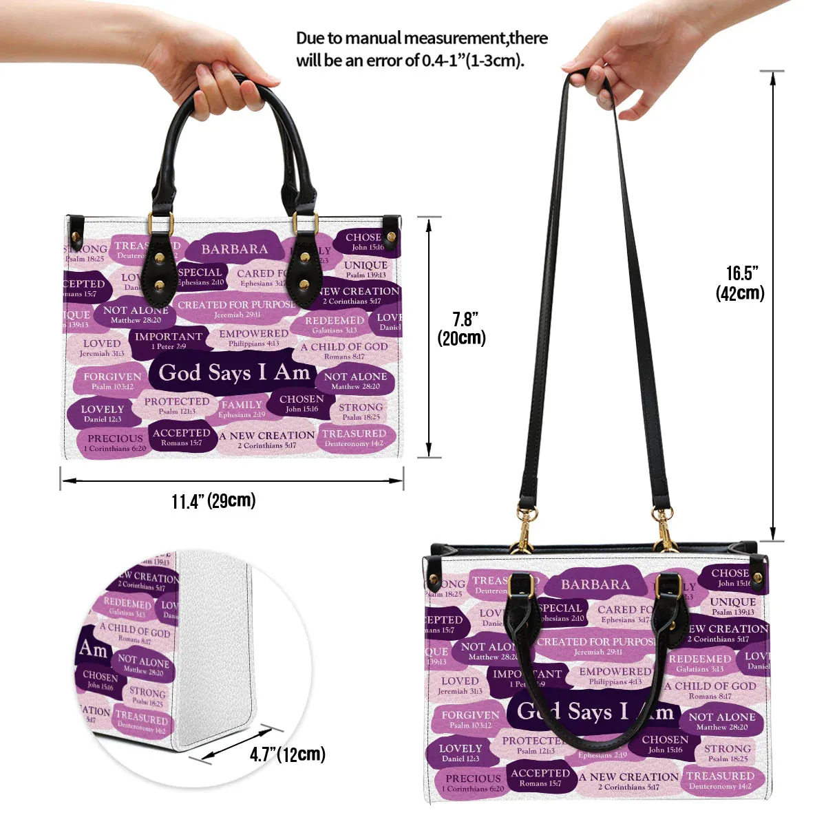 Christianart Designer Handbags, What God Says About You, Personalized Gifts, Gifts for Women.