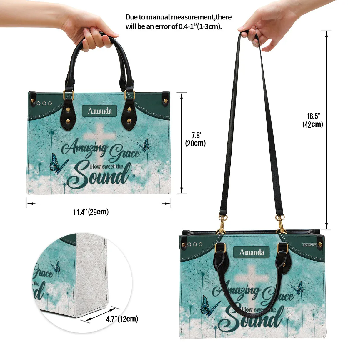 Christianart Handbag, Amazing Grace How Sweet The Sound, Personalized Gifts, Gifts for Women, Christmas Gift.