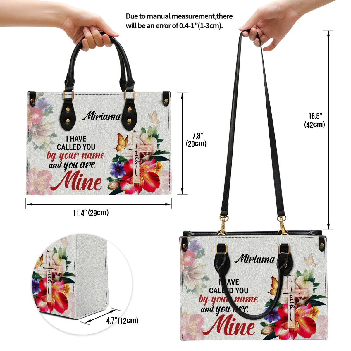 Christianart Handbag, I Have Called You By Your Name Isaiah 43:1, Personalized Gifts, Gifts for Women.