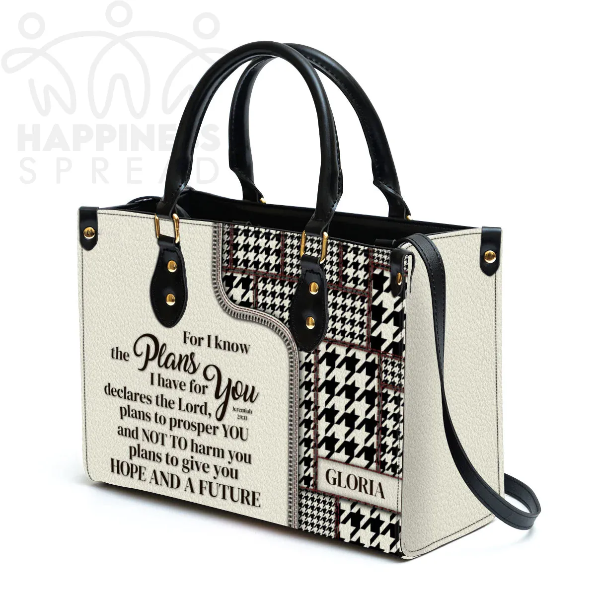 Christianart Handbag, Personalized Hand Bag, For I Know The Plans I Have For You Jeremiah 29:11, Personalized Gifts, Gifts for Women.