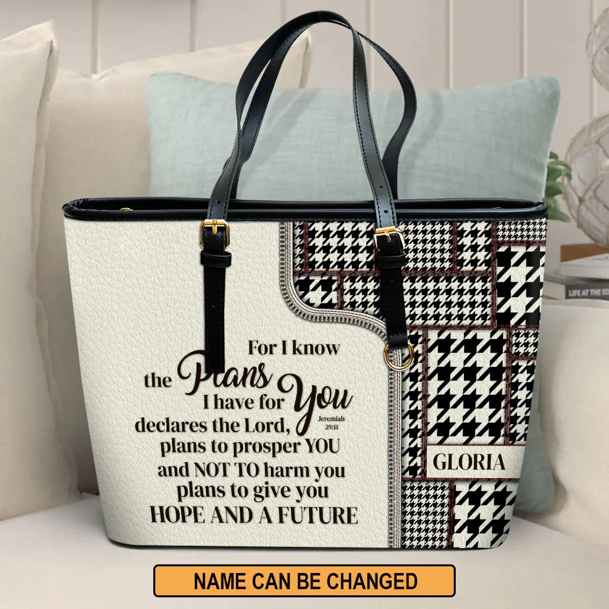 Christianart Handbag, Personalized Hand Bag, For I Know The Plans I Have For You Jeremiah 29:11, Personalized Gifts, Gifts for Women.