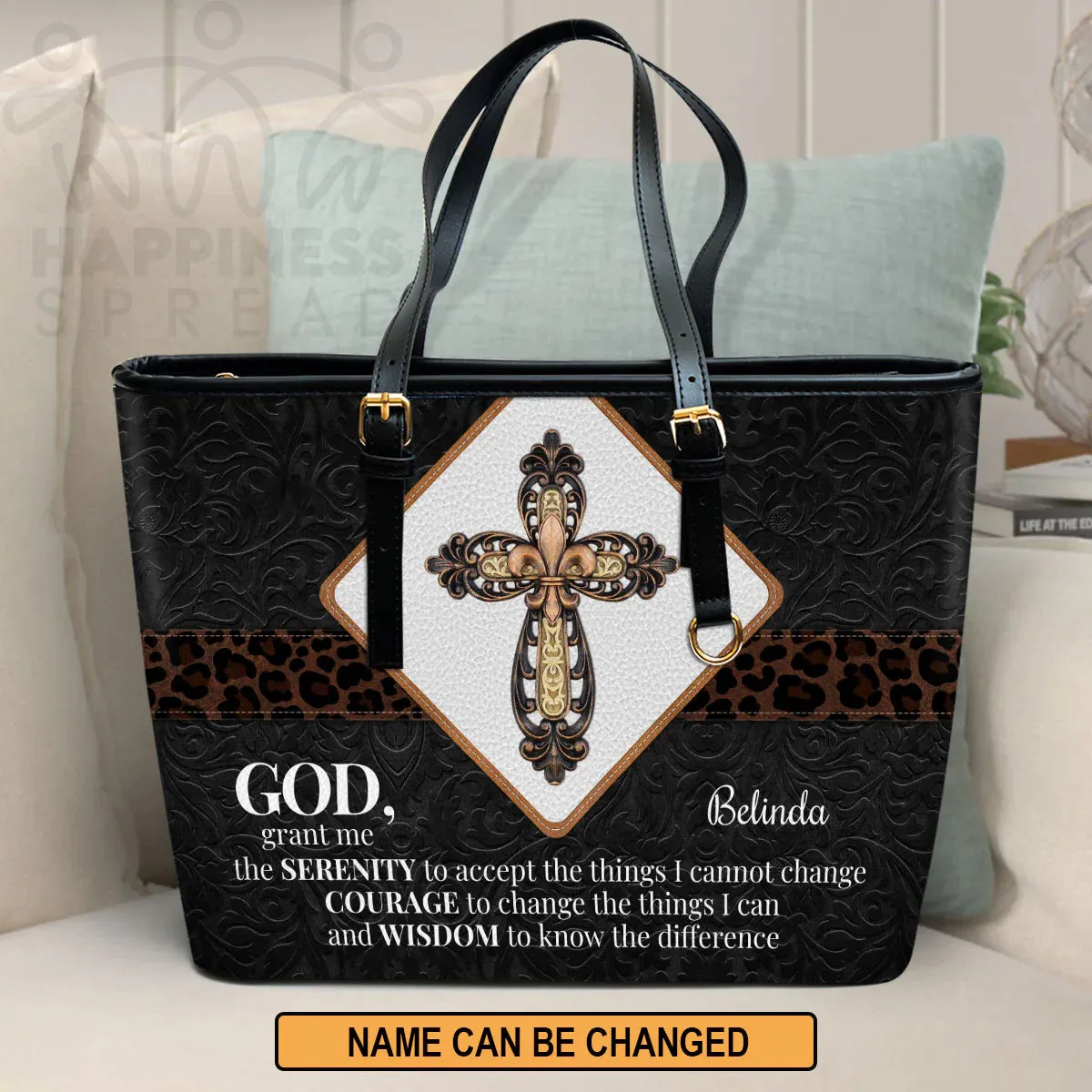 Christianart Handbag, Personalized Hand Bag, God and Cross, Personalized Gifts, Gifts for Women.