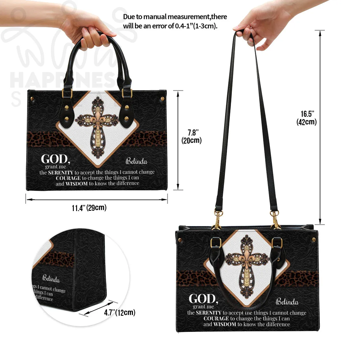 Christianart Handbag, Personalized Hand Bag, God and Cross, Personalized Gifts, Gifts for Women.
