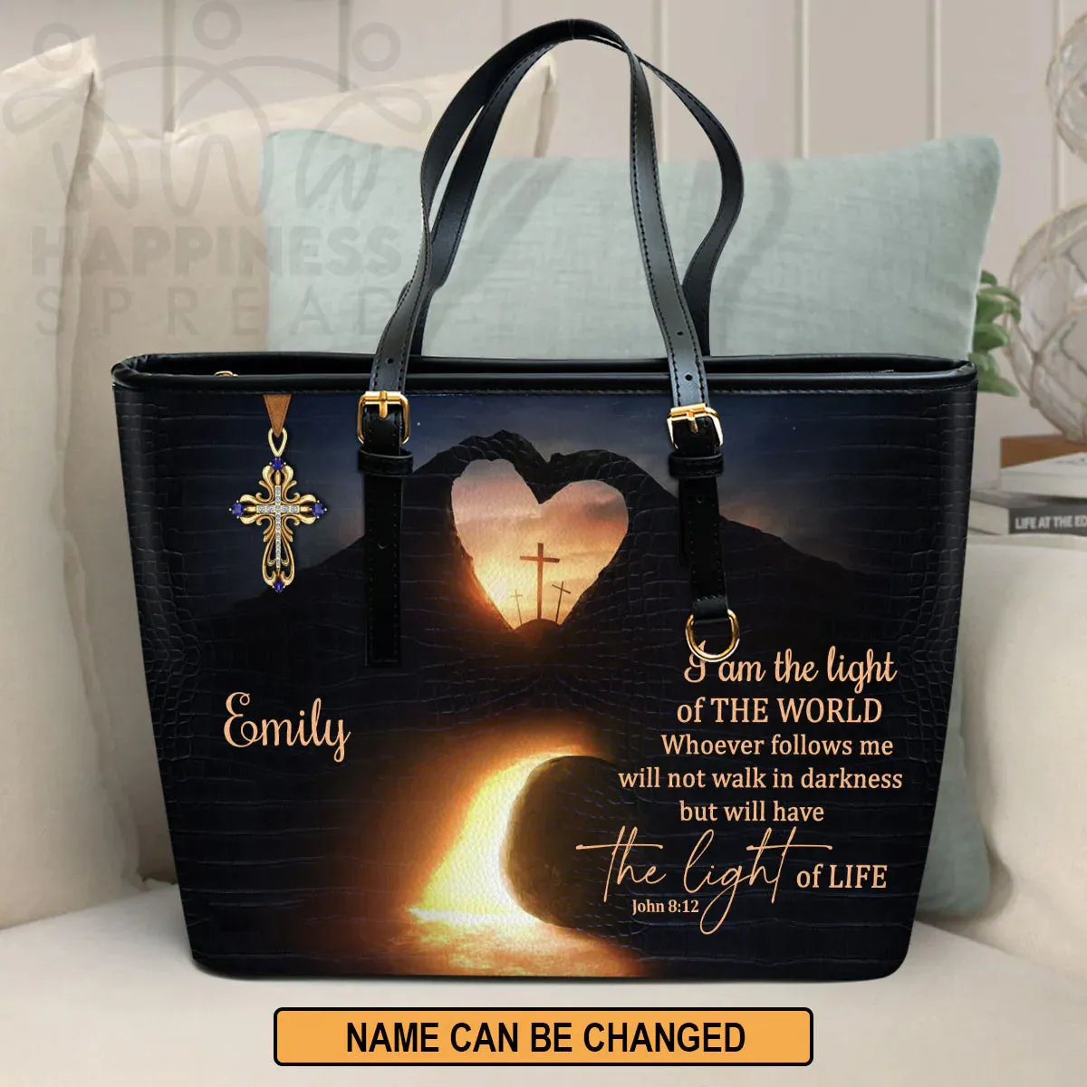 Christianart Handbag, Personalized Hand Bag, I Am The Light Of The World, Personalized Gifts, Gifts for Women.