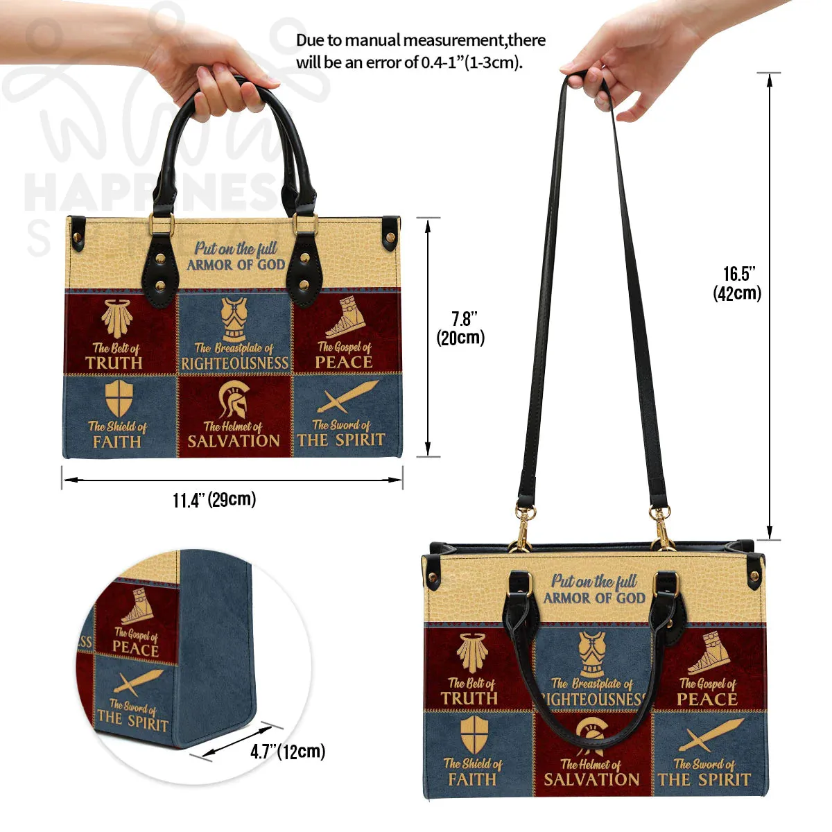 Christianart Handbag, Personalized Hand Bag, The Gospel Of Peace, Personalized Gifts, Gifts for Women.
