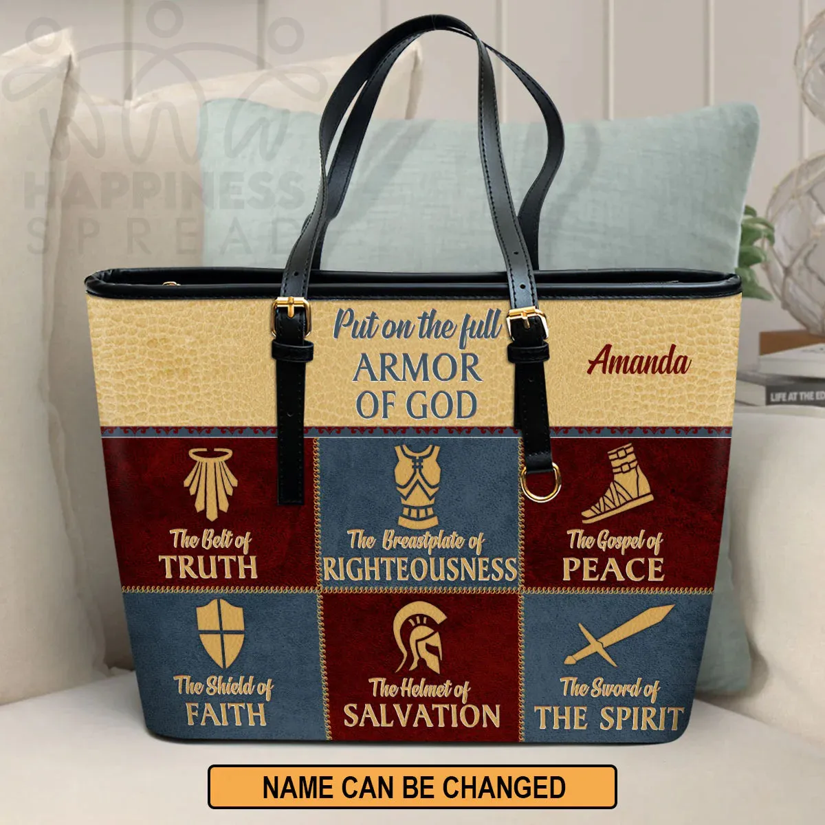 Christianart Handbag, Personalized Hand Bag, The Gospel Of Peace, Personalized Gifts, Gifts for Women.