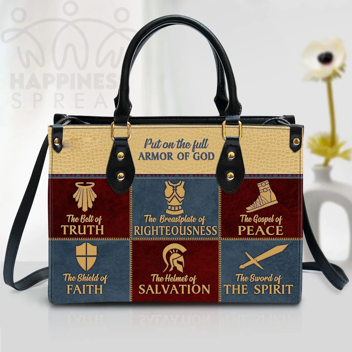 Christianart Handbag, Personalized Hand Bag, The Gospel Of Peace, Personalized Gifts, Gifts for Women.