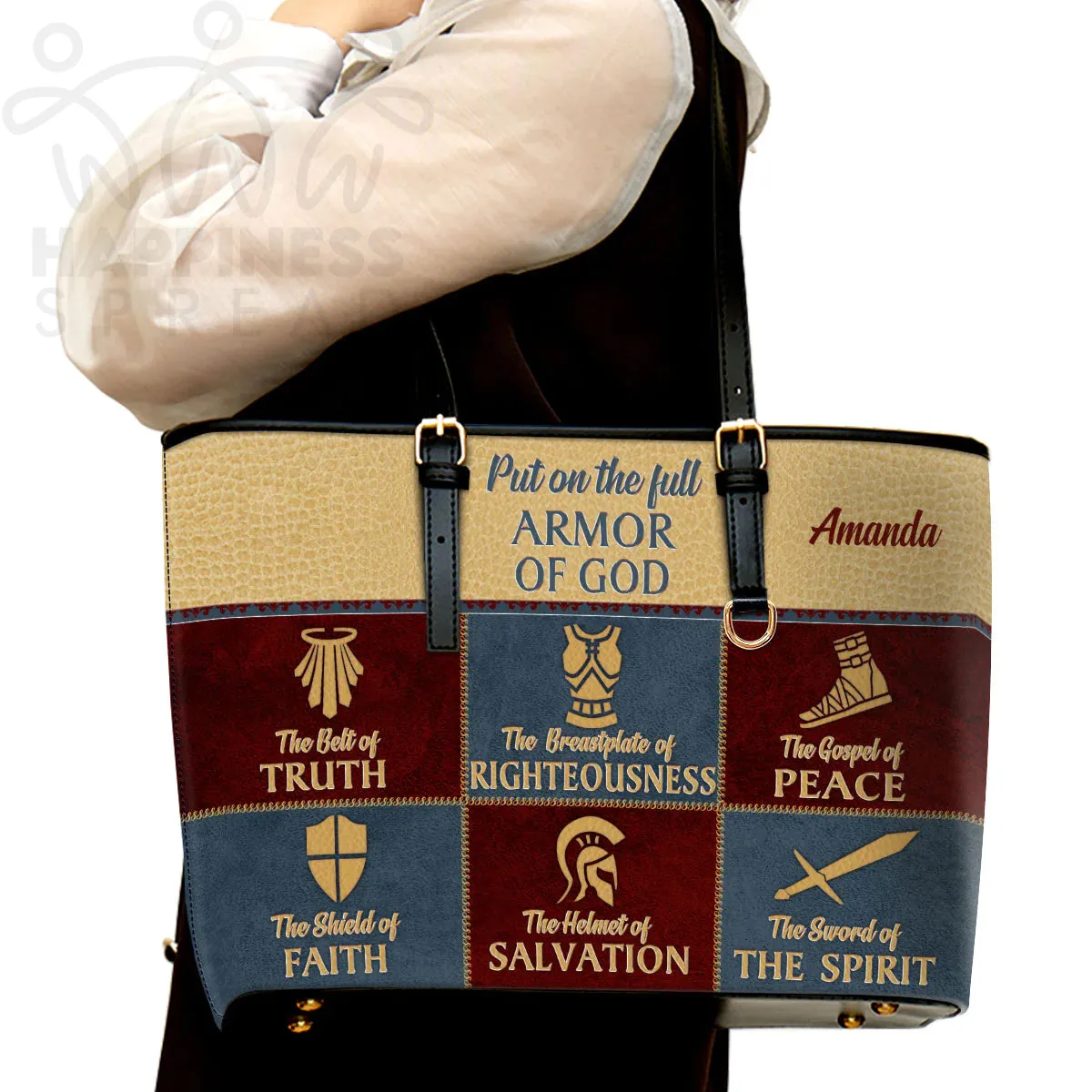 Christianart Handbag, Personalized Hand Bag, The Gospel Of Peace, Personalized Gifts, Gifts for Women.