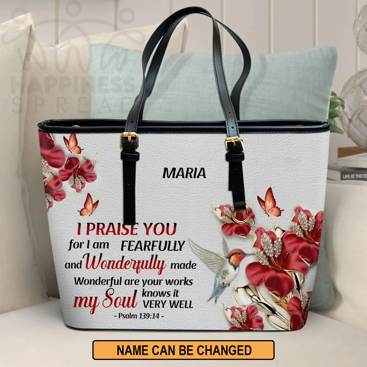 Christianart Handbag, Personalized Hand Bag, Wonderful Are Your Works, Personalized Gifts, Gifts for Women.