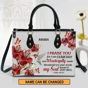 Christianart Handbag, Personalized Hand Bag, Wonderful Are Your Works, Personalized Gifts, Gifts for Women.