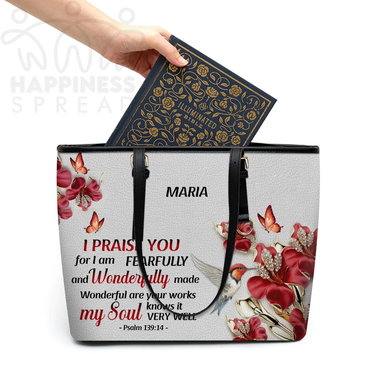 Christianart Handbag, Personalized Hand Bag, Wonderful Are Your Works, Personalized Gifts, Gifts for Women.