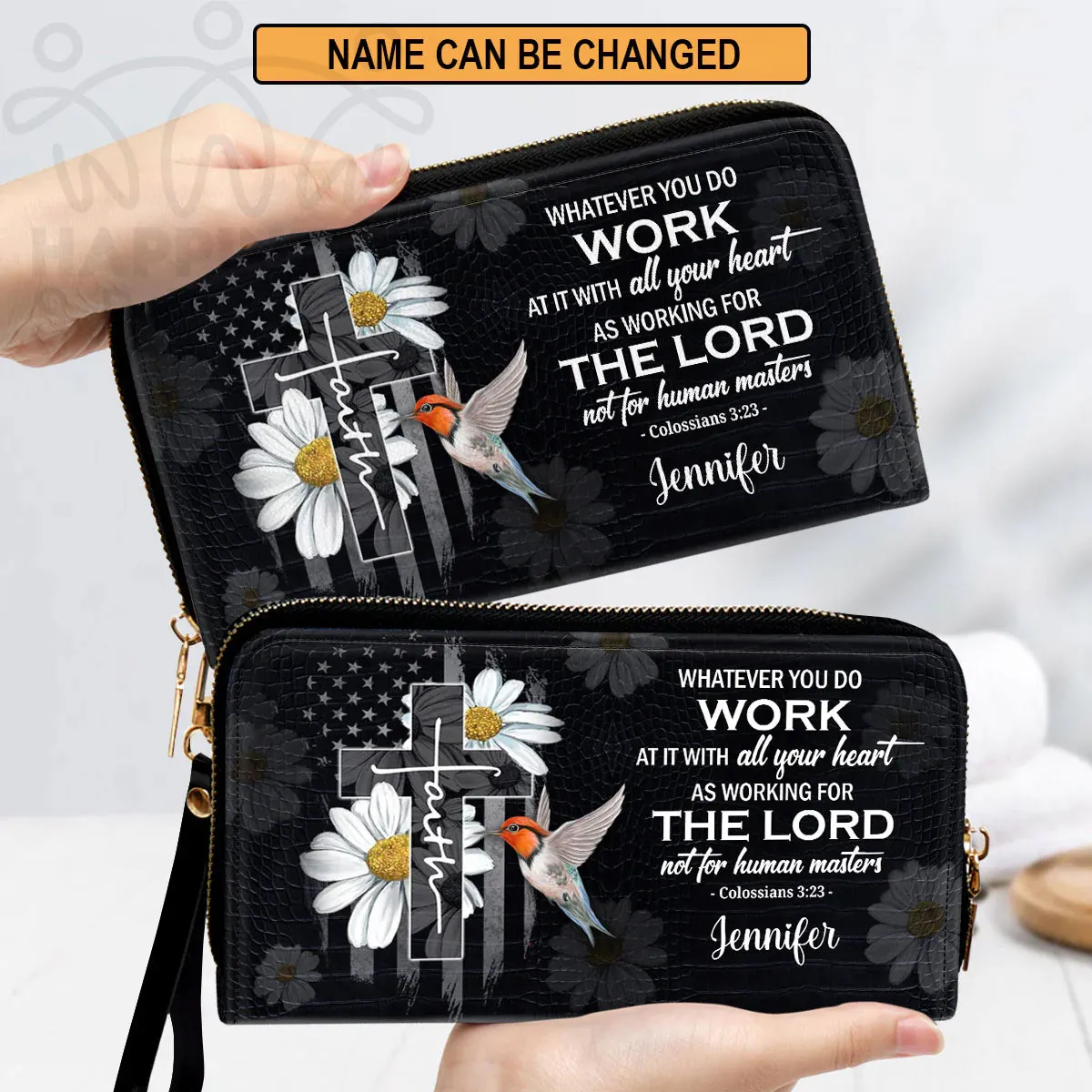 Christianart Handbag, Personalized Hand Bag, Work At It With All Your Heart, Personalized Gifts, Gifts for Women.