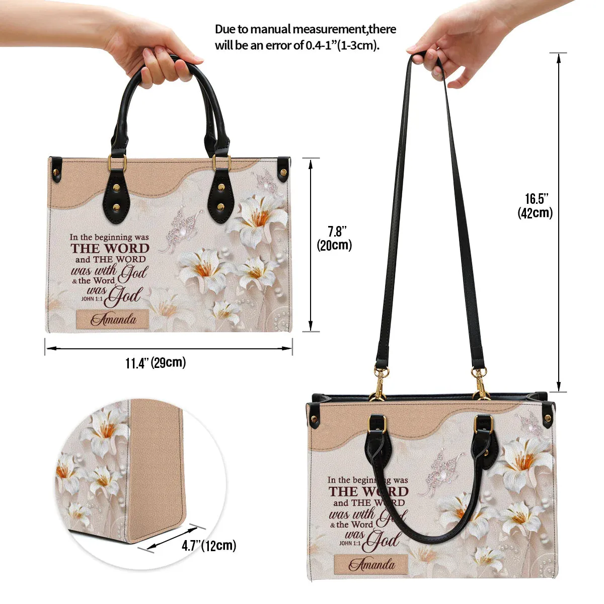 Christianart Handbag, The Word Was With God, Personalized Gifts, Gifts for Women.