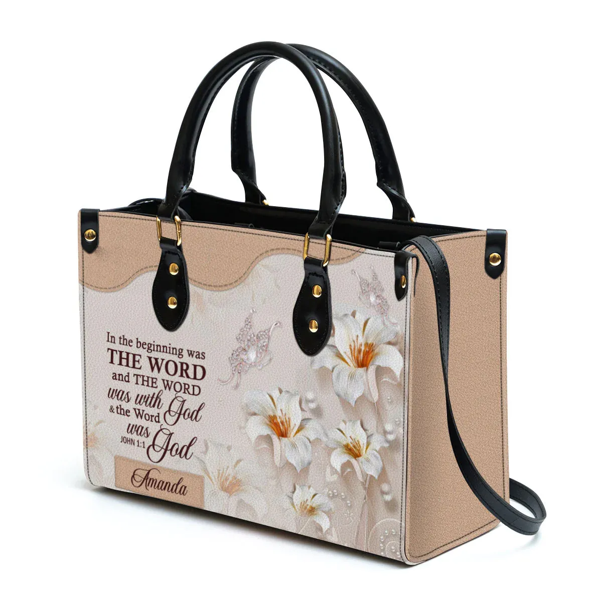 Christianart Handbag, The Word Was With God, Personalized Gifts, Gifts for Women.