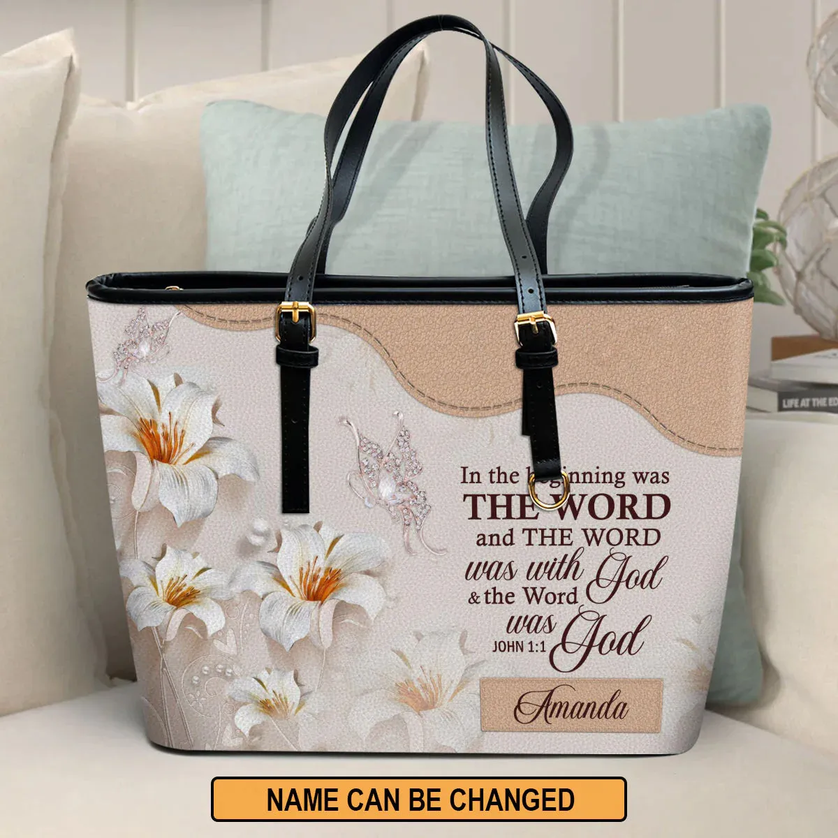 Christianart Handbag, The Word Was With God, Personalized Gifts, Gifts for Women.