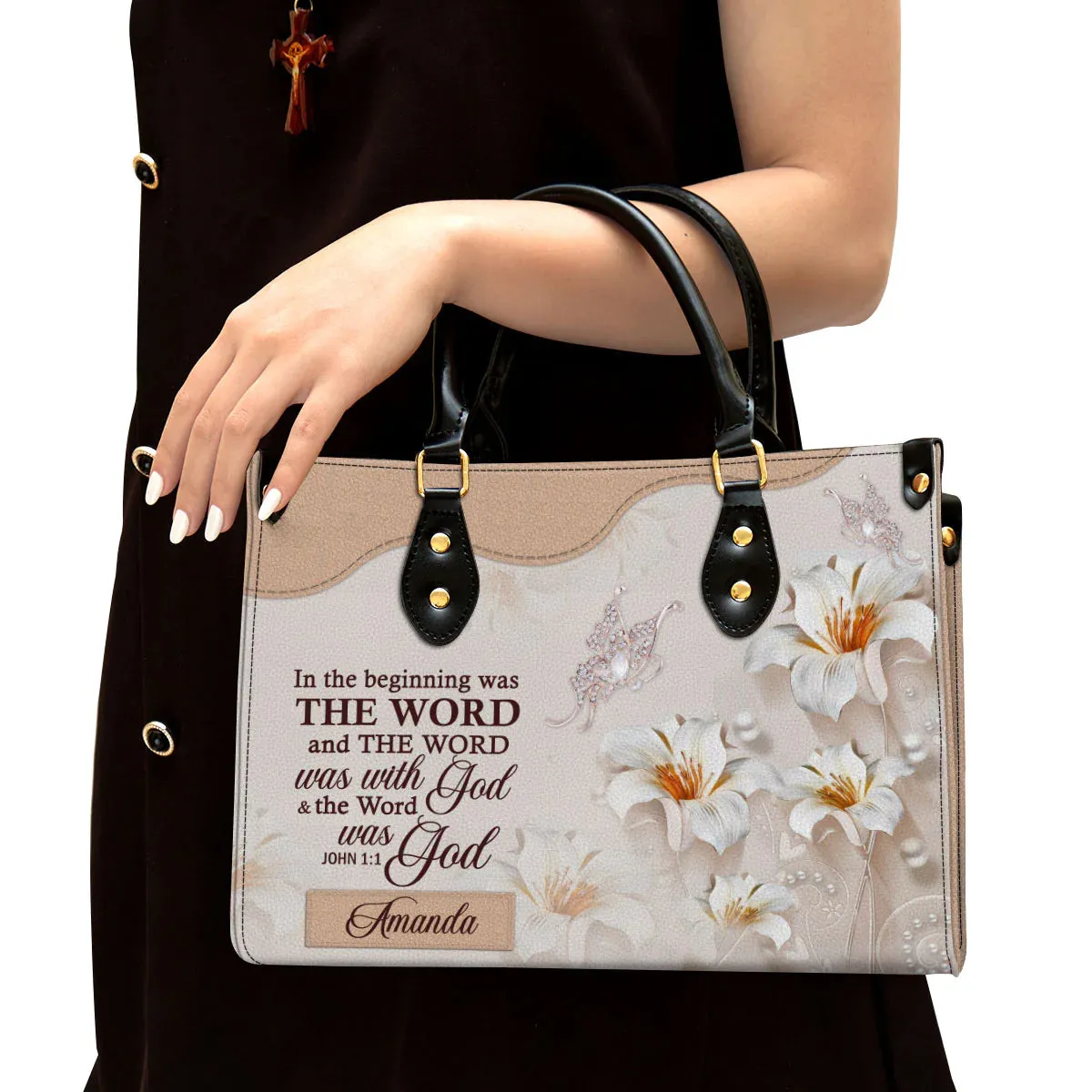 Christianart Handbag, The Word Was With God, Personalized Gifts, Gifts for Women.