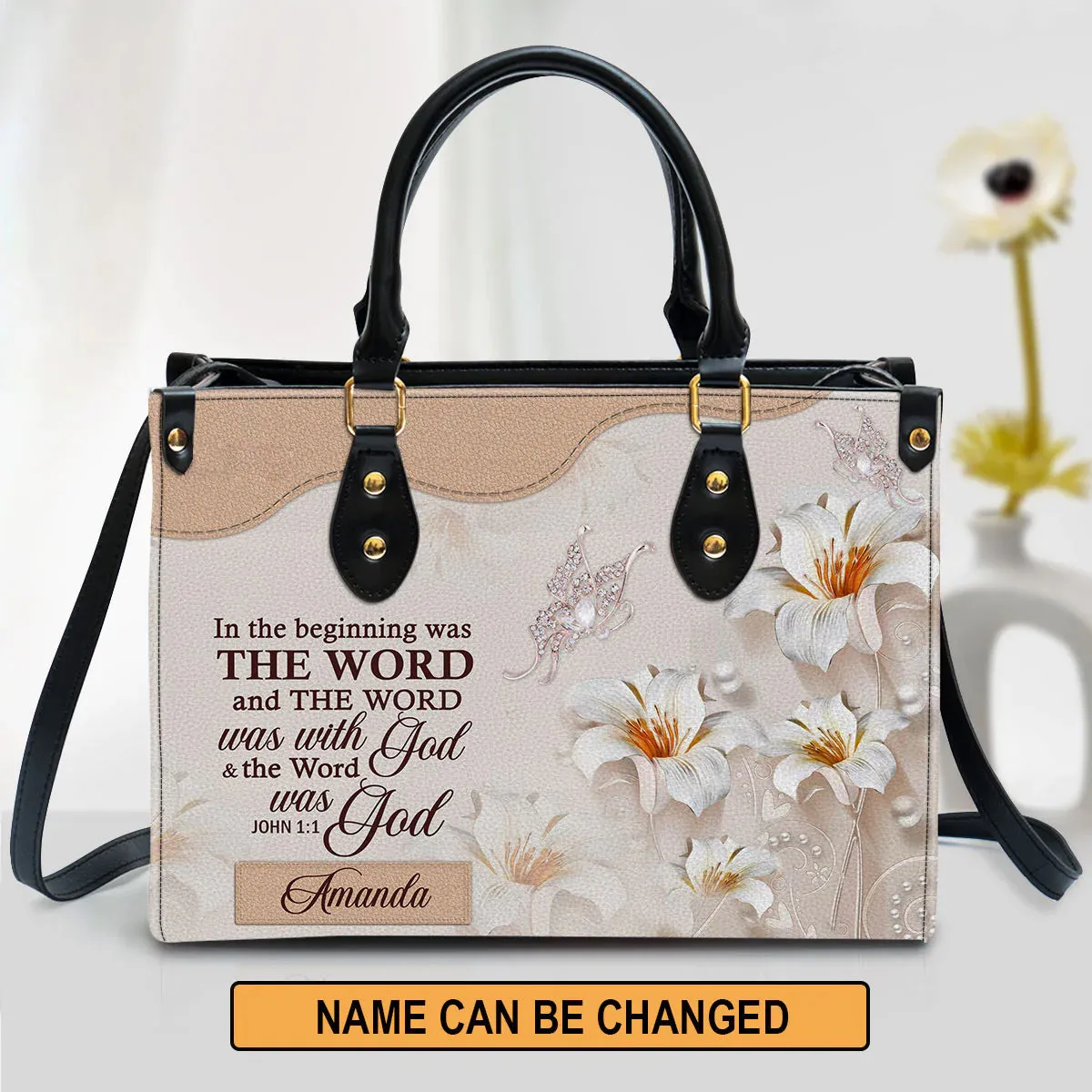 Christianart Handbag, The Word Was With God, Personalized Gifts, Gifts for Women.