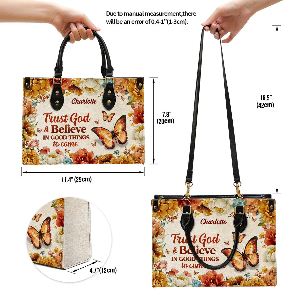 Christianart Handbag, Trust God And Believe In Good Things To Come, Personalized Gifts, Gifts for Women, Christmas Gift.