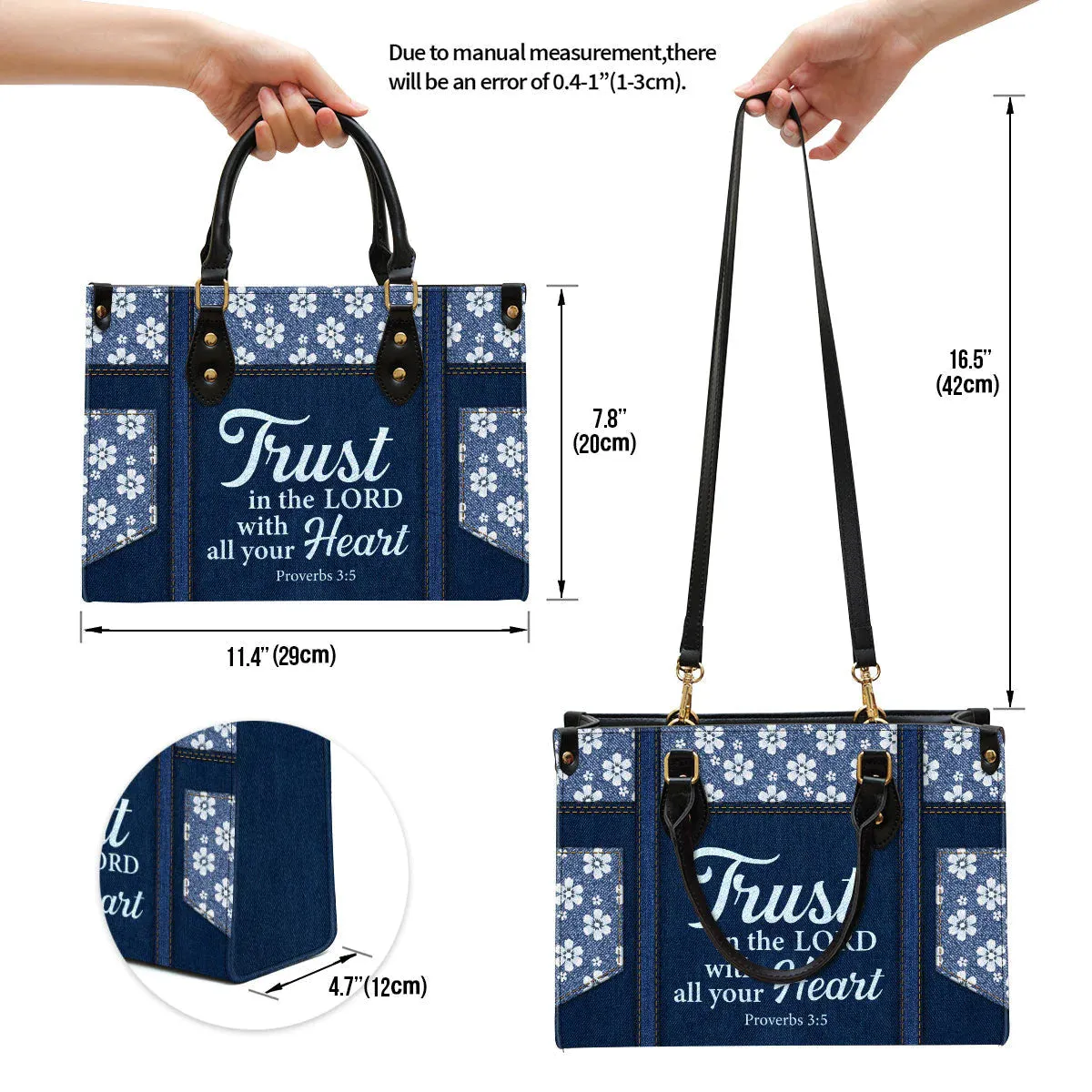 Christianart Handbag, Trust In The Lord With All Your Heart, Personalized Gifts, Gifts for Women.