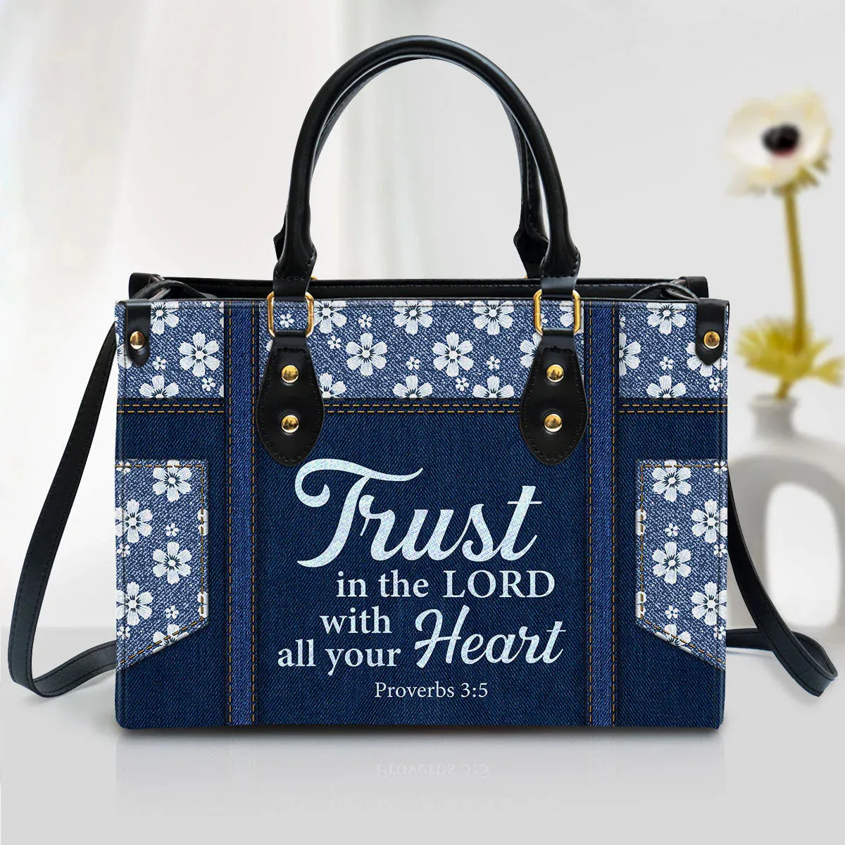 Christianart Handbag, Trust In The Lord With All Your Heart, Personalized Gifts, Gifts for Women.