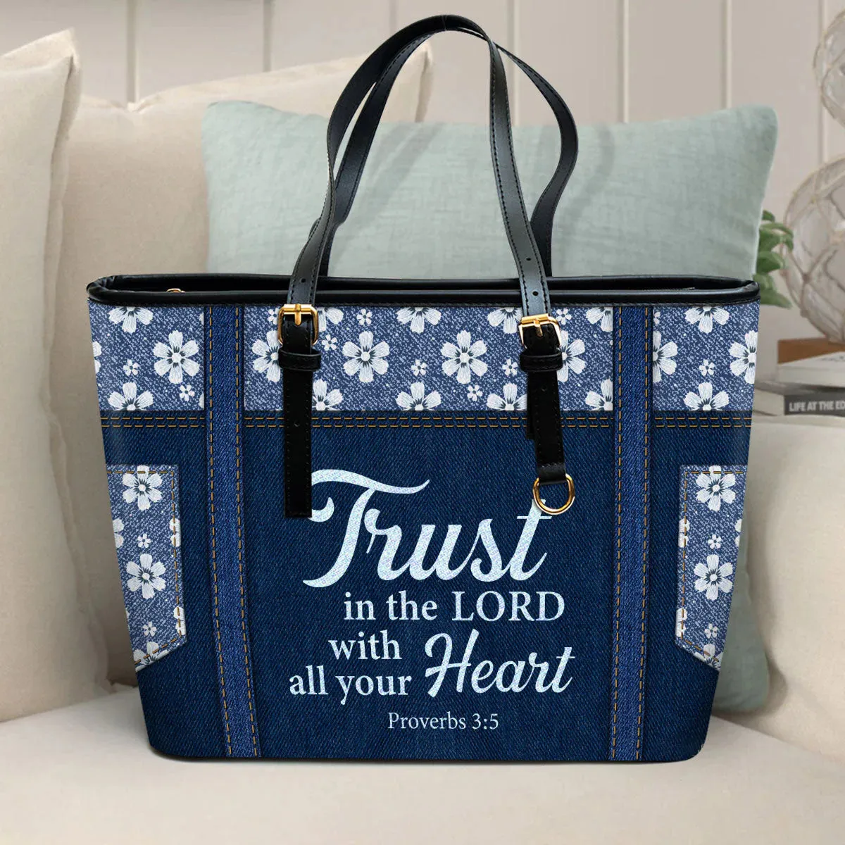 Christianart Handbag, Trust In The Lord With All Your Heart, Personalized Gifts, Gifts for Women.