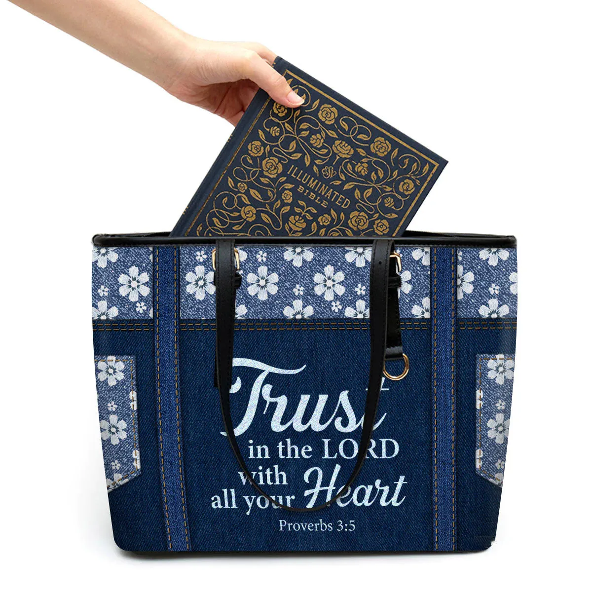 Christianart Handbag, Trust In The Lord With All Your Heart, Personalized Gifts, Gifts for Women.