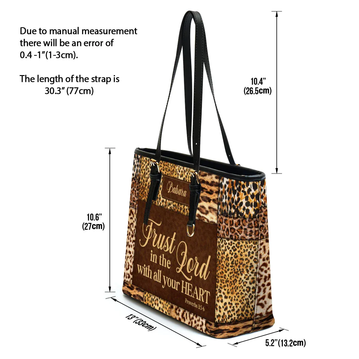 Christianart Handbag, Trust In The Lord With All Your Heart, Proverbs 3:5-6, Personalized Gifts, Gifts for Women.