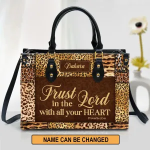 Christianart Handbag, Trust In The Lord With All Your Heart, Proverbs 3:5-6, Personalized Gifts, Gifts for Women.