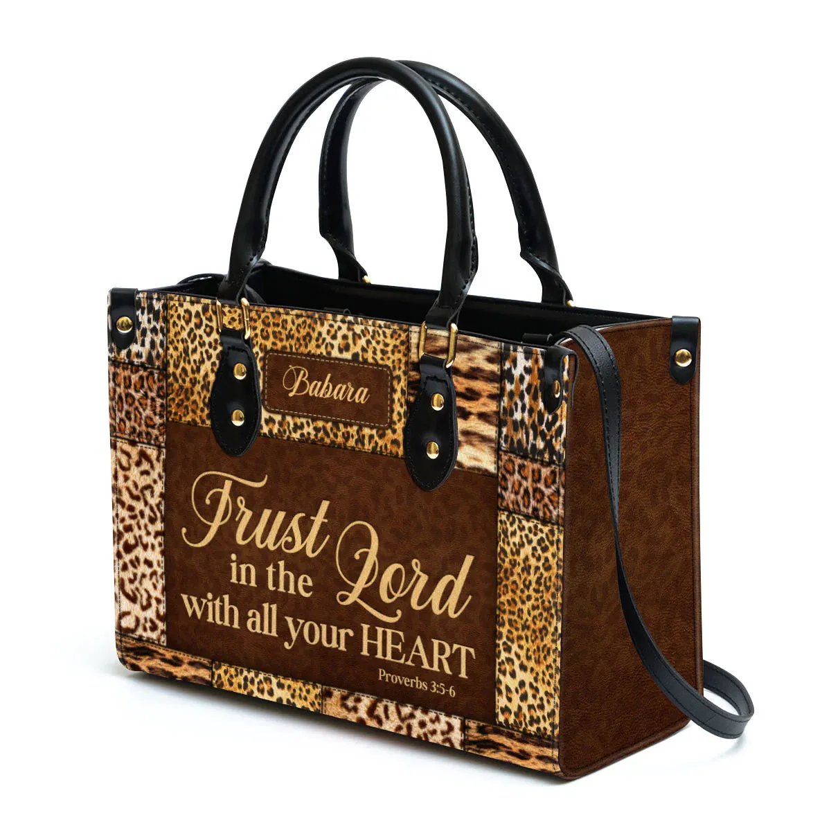 Christianart Handbag, Trust In The Lord With All Your Heart, Proverbs 3:5-6, Personalized Gifts, Gifts for Women.