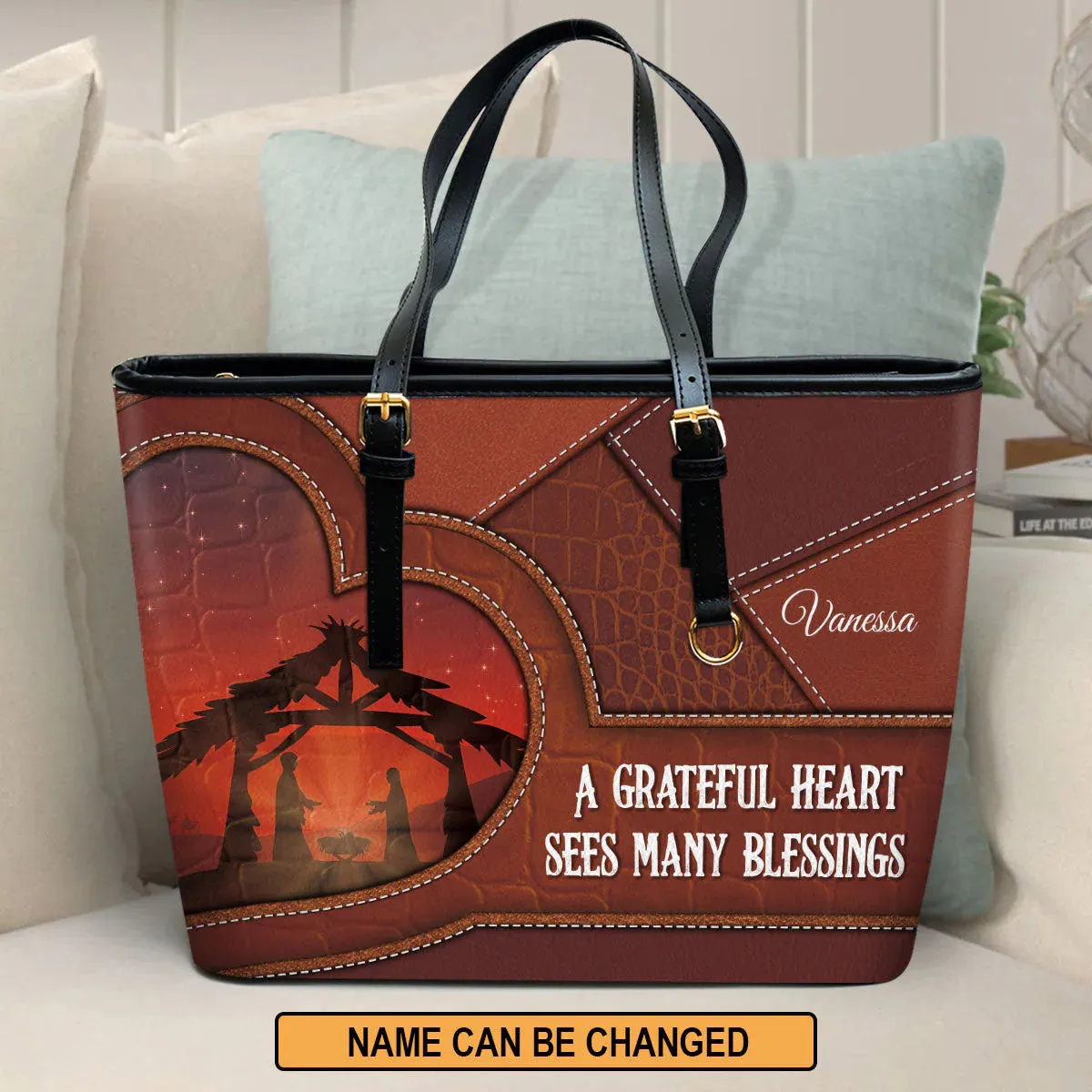 Christianartbag Handbag, A Grateful Heart Sees Many Blessings, Personalized Gifts, Gifts for Women, Christmas Gift.