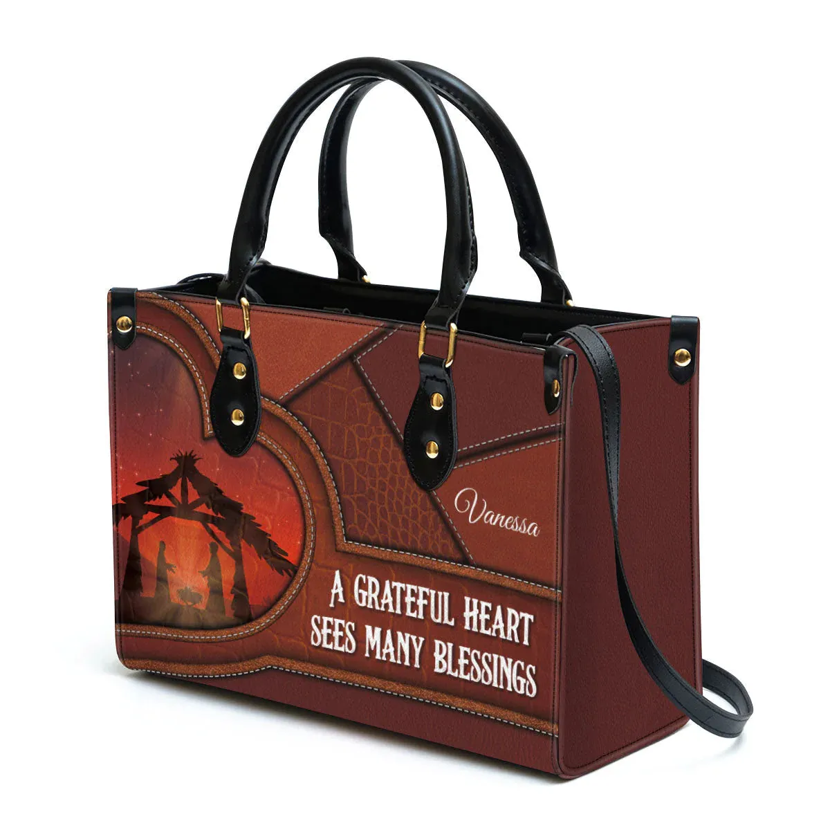Christianartbag Handbag, A Grateful Heart Sees Many Blessings, Personalized Gifts, Gifts for Women, Christmas Gift.