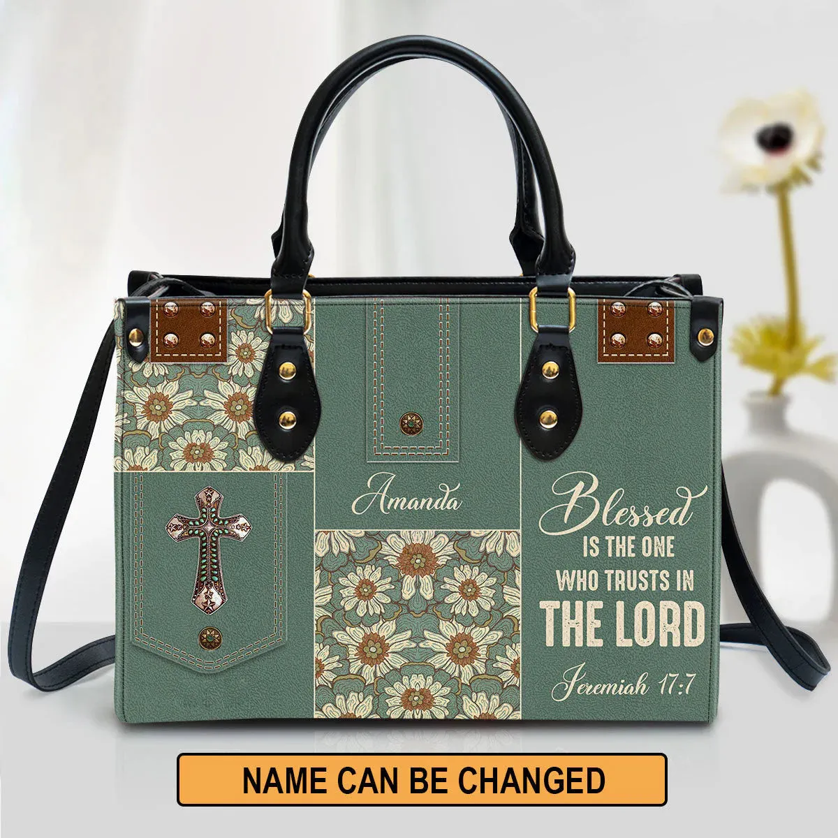 Christianartbag Handbag, Blessed Is The One Who Trusts In The Lord, Personalized Gifts, Gifts for Women, Christmas Gift.
