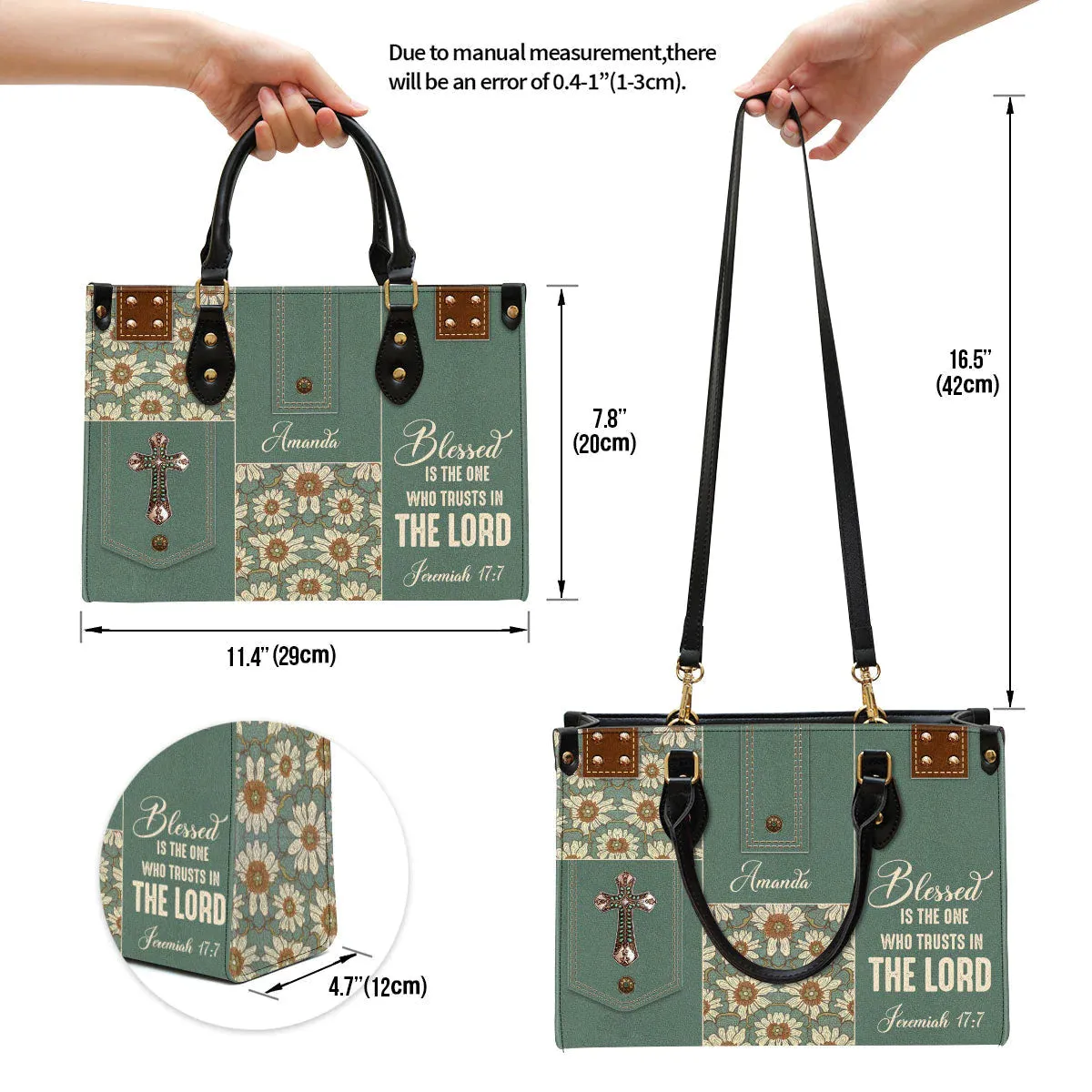 Christianartbag Handbag, Blessed Is The One Who Trusts In The Lord, Personalized Gifts, Gifts for Women, Christmas Gift.