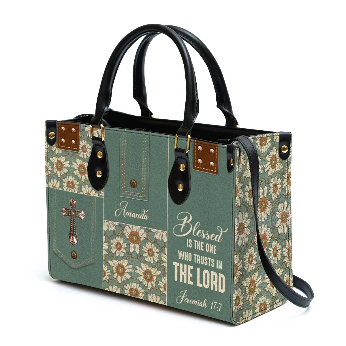 Christianartbag Handbag, Blessed Is The One Who Trusts In The Lord, Personalized Gifts, Gifts for Women, Christmas Gift.