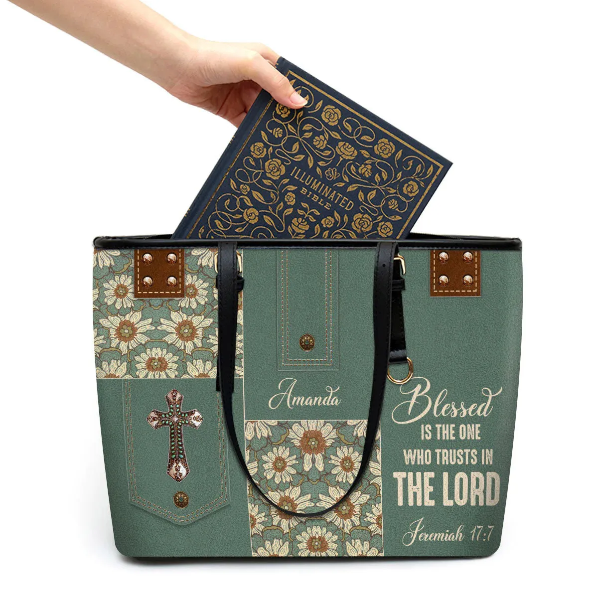 Christianartbag Handbag, Blessed Is The One Who Trusts In The Lord, Personalized Gifts, Gifts for Women, Christmas Gift.