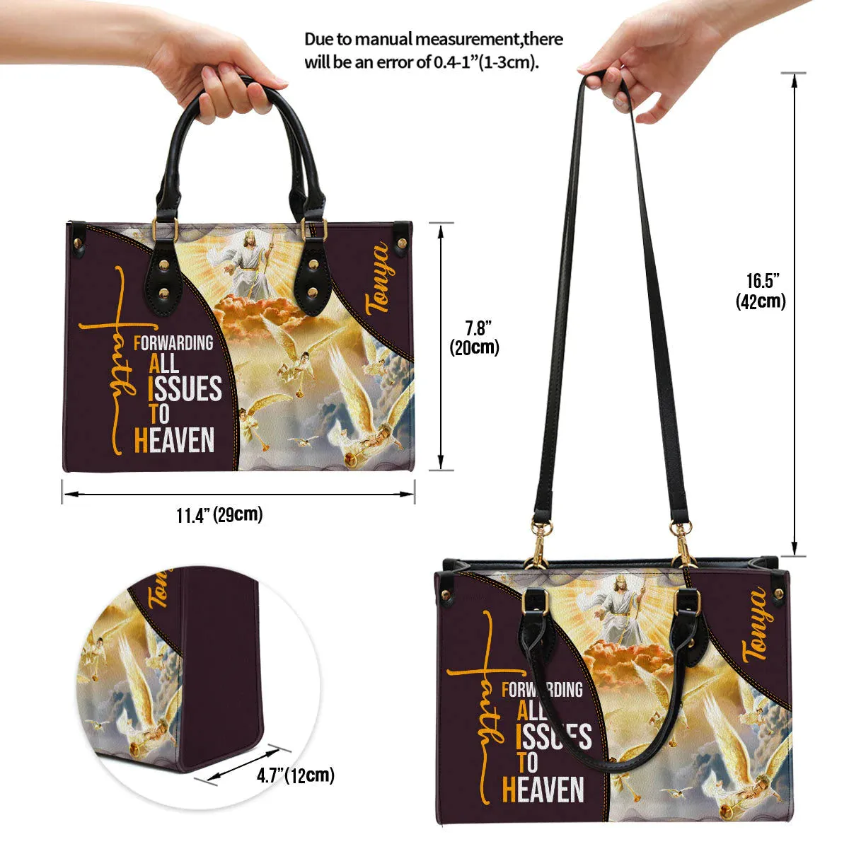 Christianartbag Handbag, Forwarding All Issues To The Heaven, Personalized Gifts, Gifts for Women, Christmas Gift.