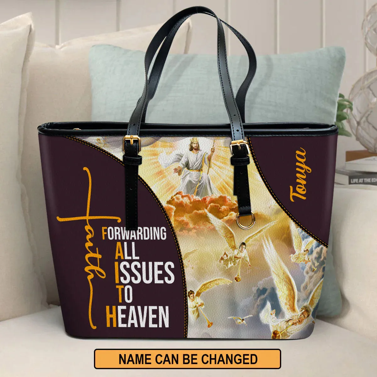 Christianartbag Handbag, Forwarding All Issues To The Heaven, Personalized Gifts, Gifts for Women, Christmas Gift.
