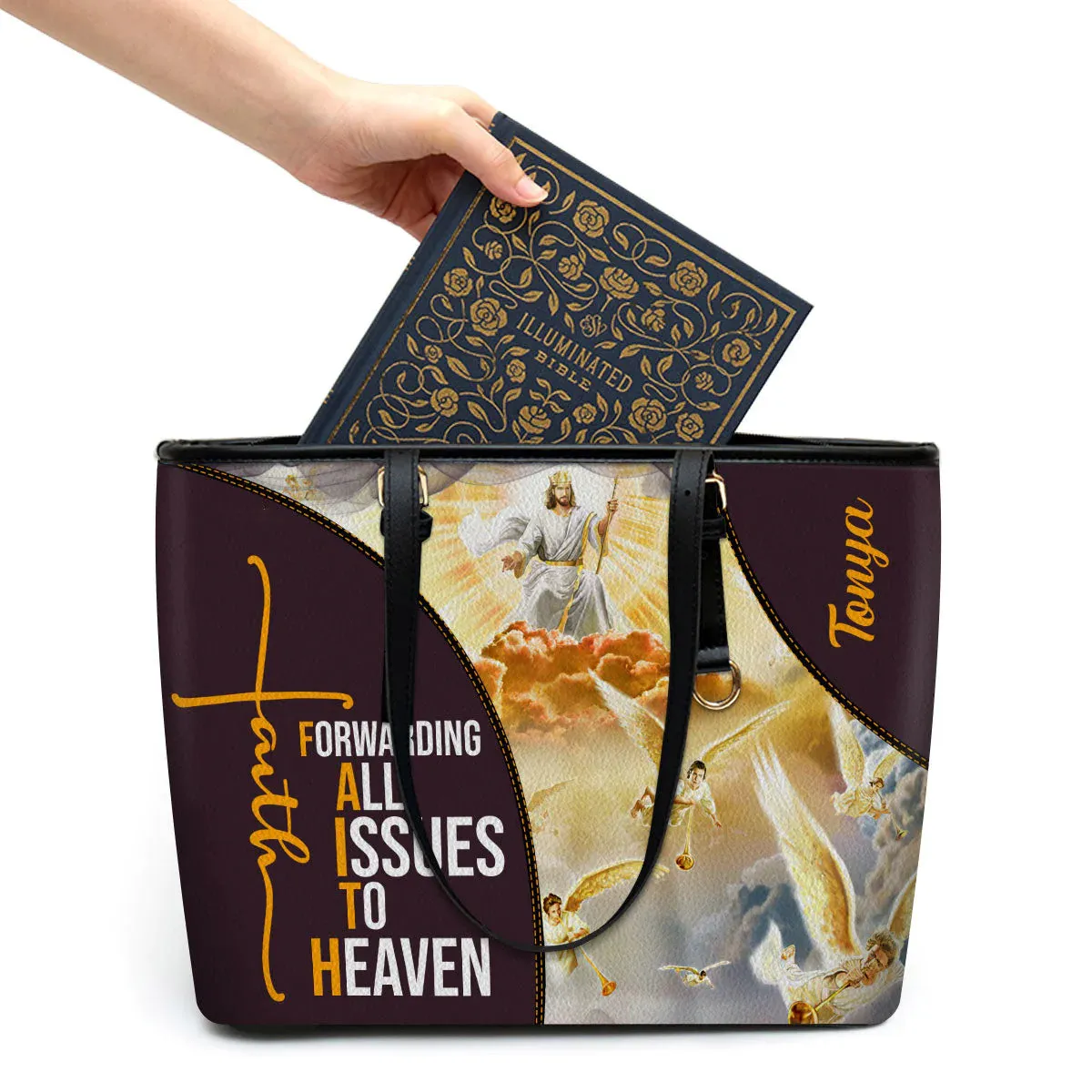 Christianartbag Handbag, Forwarding All Issues To The Heaven, Personalized Gifts, Gifts for Women, Christmas Gift.