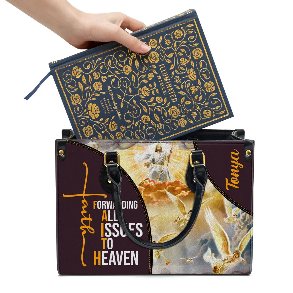 Christianartbag Handbag, Forwarding All Issues To The Heaven, Personalized Gifts, Gifts for Women, Christmas Gift.