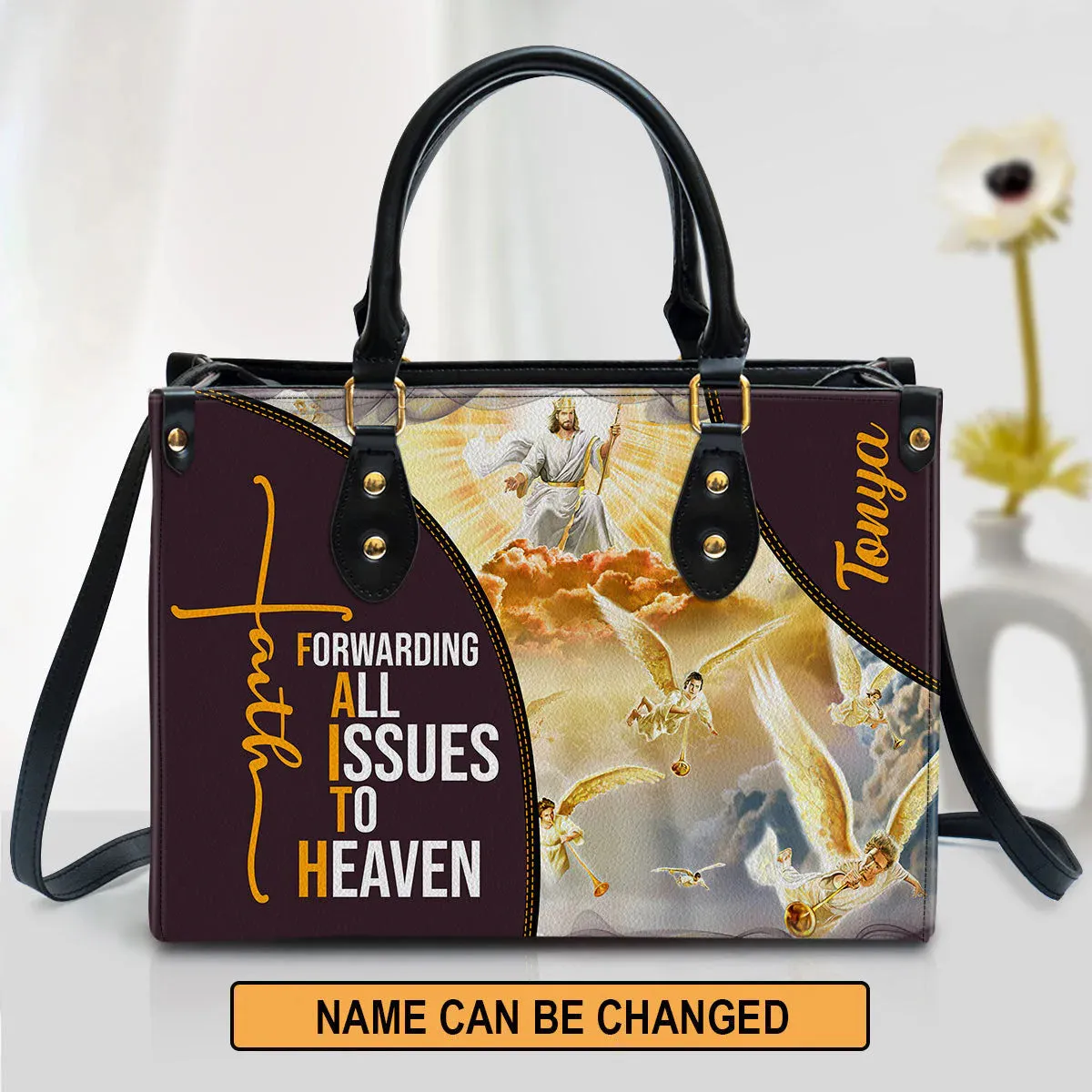 Christianartbag Handbag, Forwarding All Issues To The Heaven, Personalized Gifts, Gifts for Women, Christmas Gift.