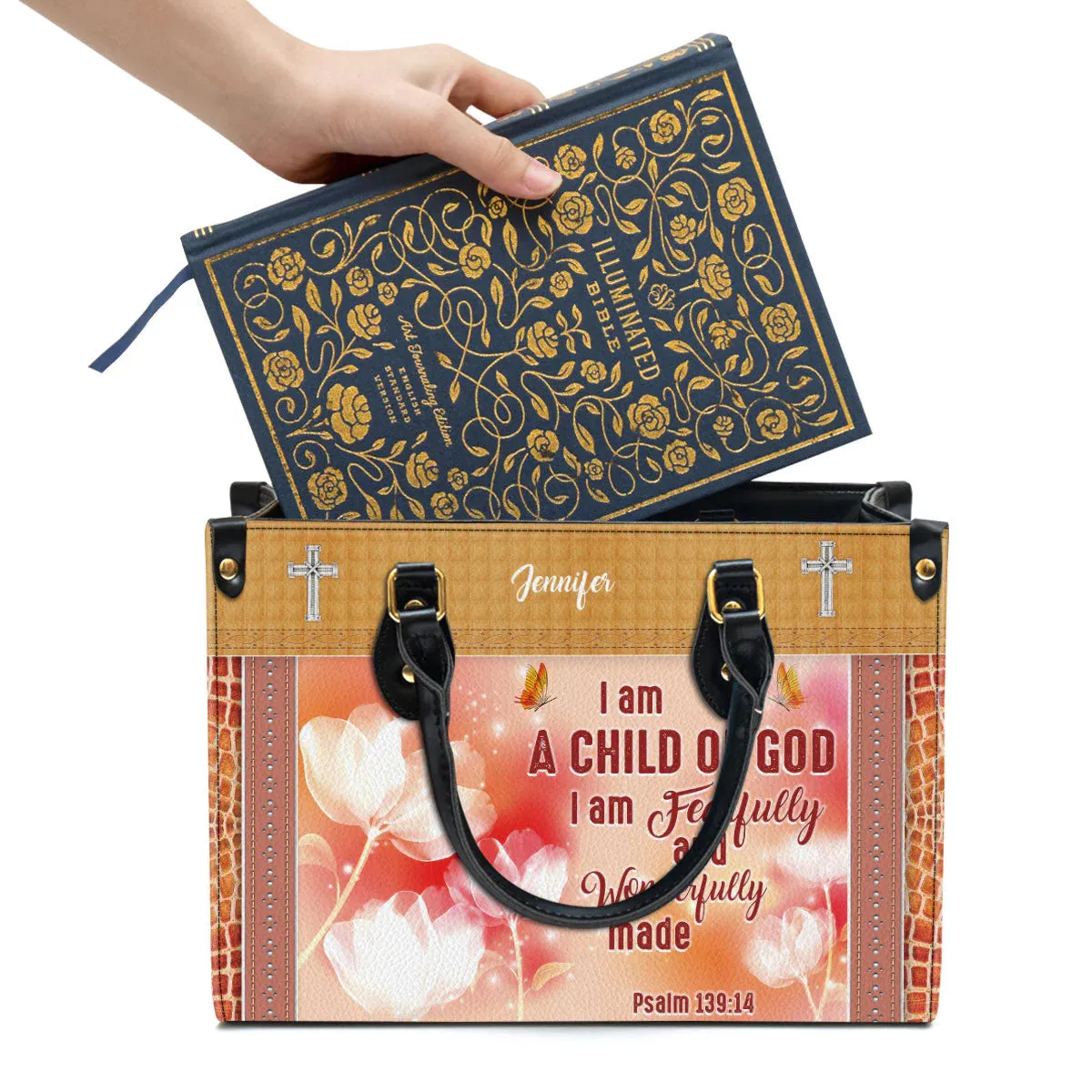 Christianartbag Handbag, I Am A Child Of God, Personalized Gifts, Gifts for Women, Christmas Gift.