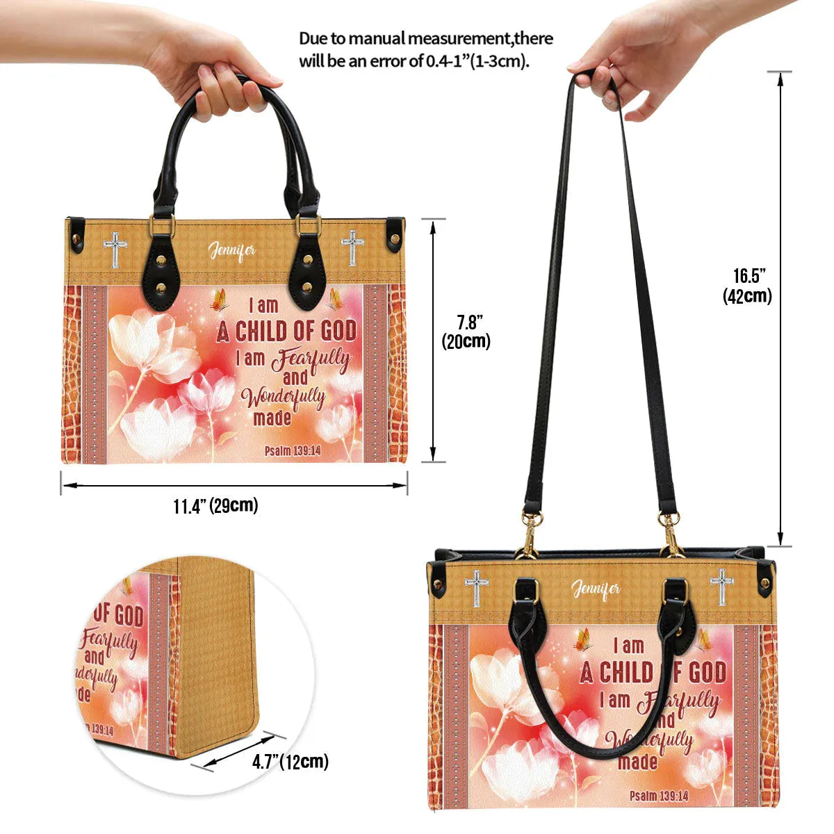 Christianartbag Handbag, I Am A Child Of God, Personalized Gifts, Gifts for Women, Christmas Gift.
