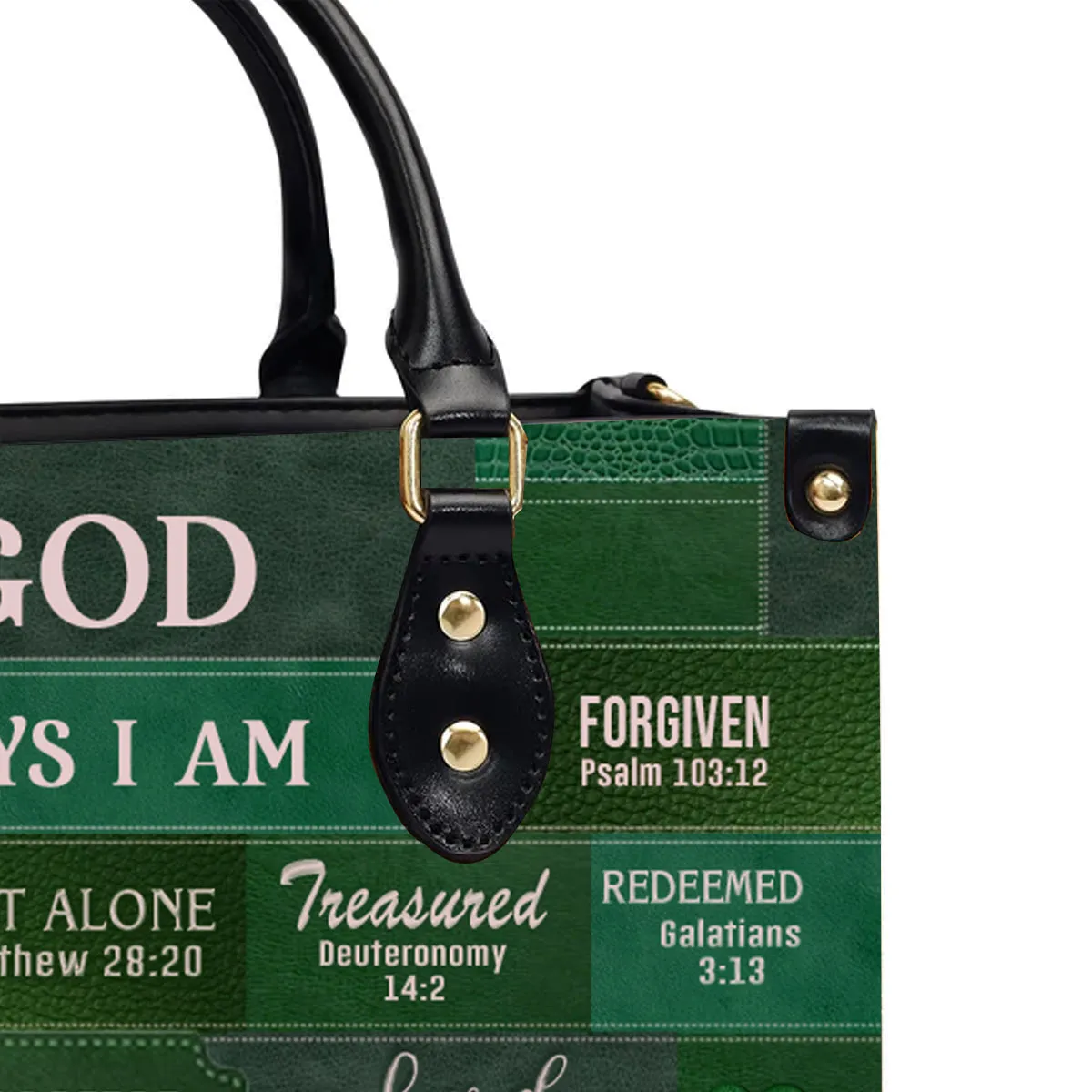 Christianartbag Handbags, God Says I Am Leather Handbag Green, Personalized Bags, Gifts for Women, Christmas Gift, CABLTB03240923.