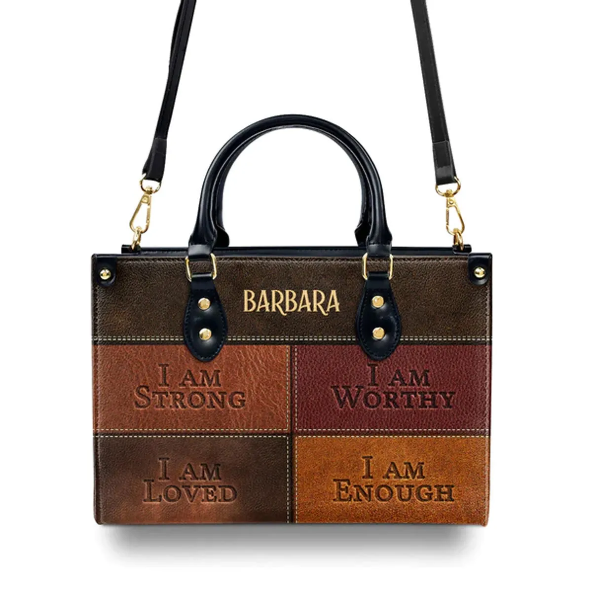 Christianartbag Handbags, I Am Strong I Am Loved Leather Bags, Personalized Bags, Gifts for Women, Christmas Gift, CABLTB01300723.