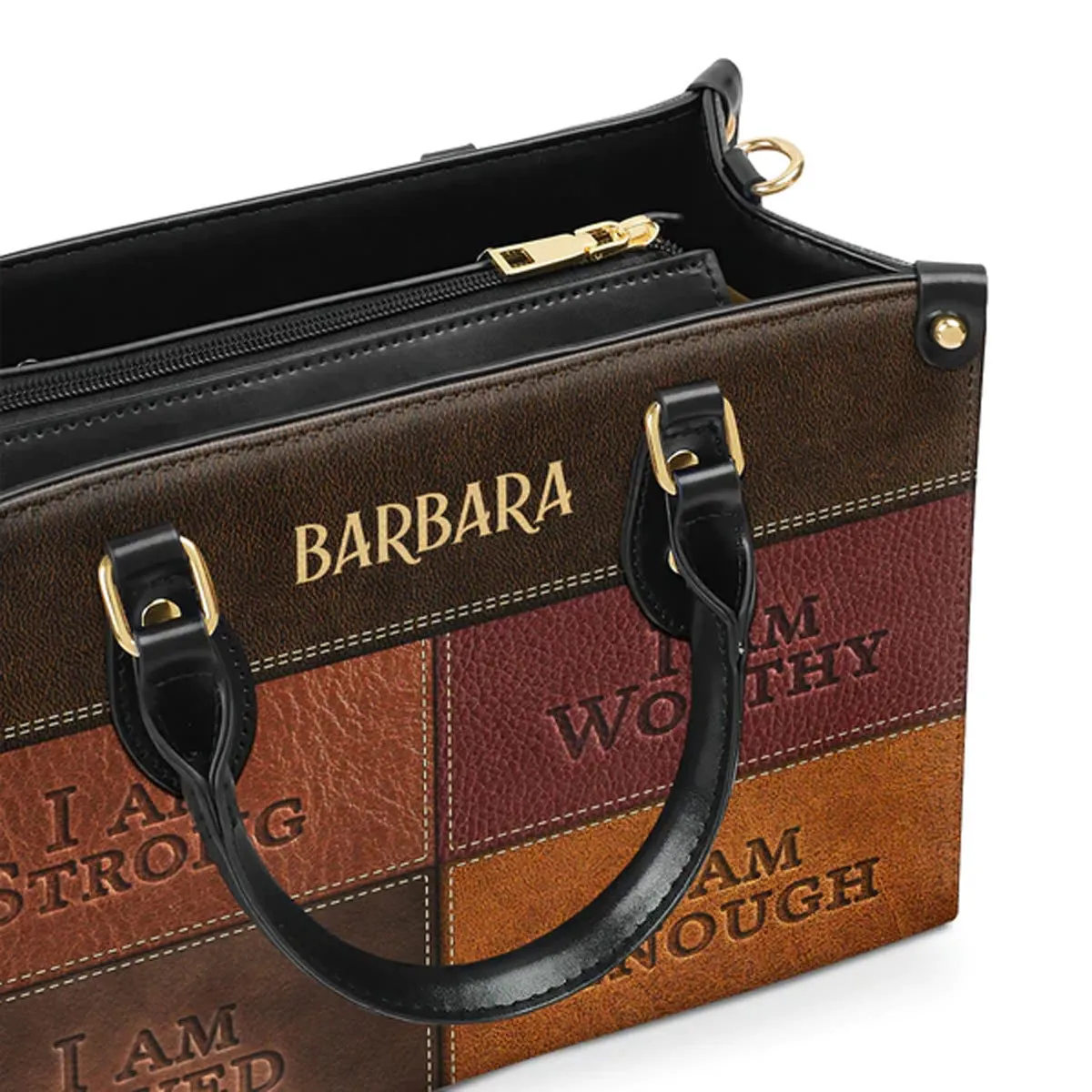 Christianartbag Handbags, I Am Strong I Am Loved Leather Bags, Personalized Bags, Gifts for Women, Christmas Gift, CABLTB01300723.