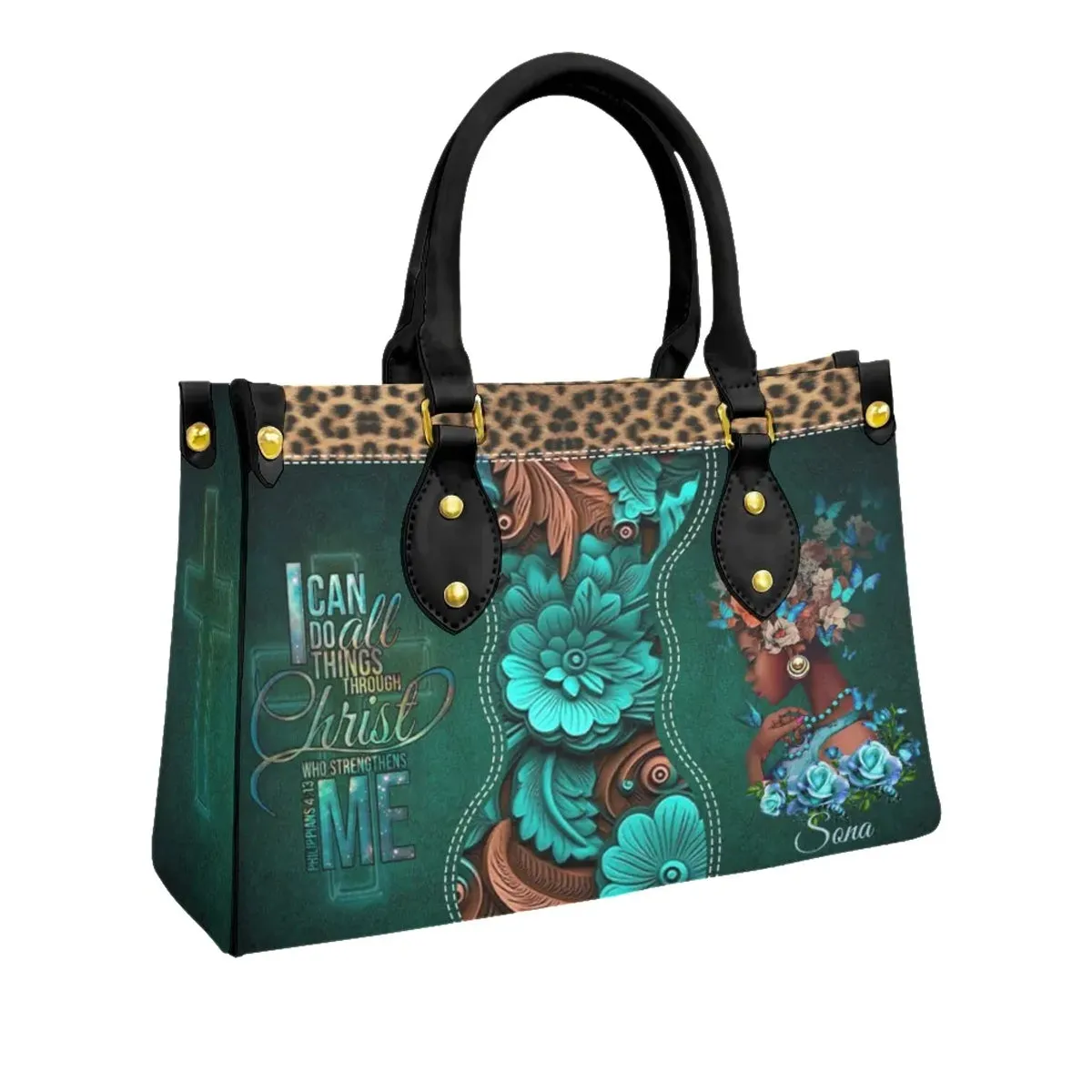 Christianartbag Handbags, I Can Do All Things Through Christ Philippians 4:13 Personalized Leather Bags, Personalized Bags, Gifts for Women, Christmas Gift, CABLTB01280823.