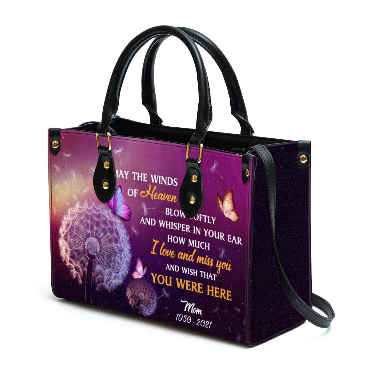 Christianartbag Handbags, I Love And Miss You Memorial Leather Bags, Personalized Bags, Gifts for Women, Christmas Gift, CABLTB01300723.
