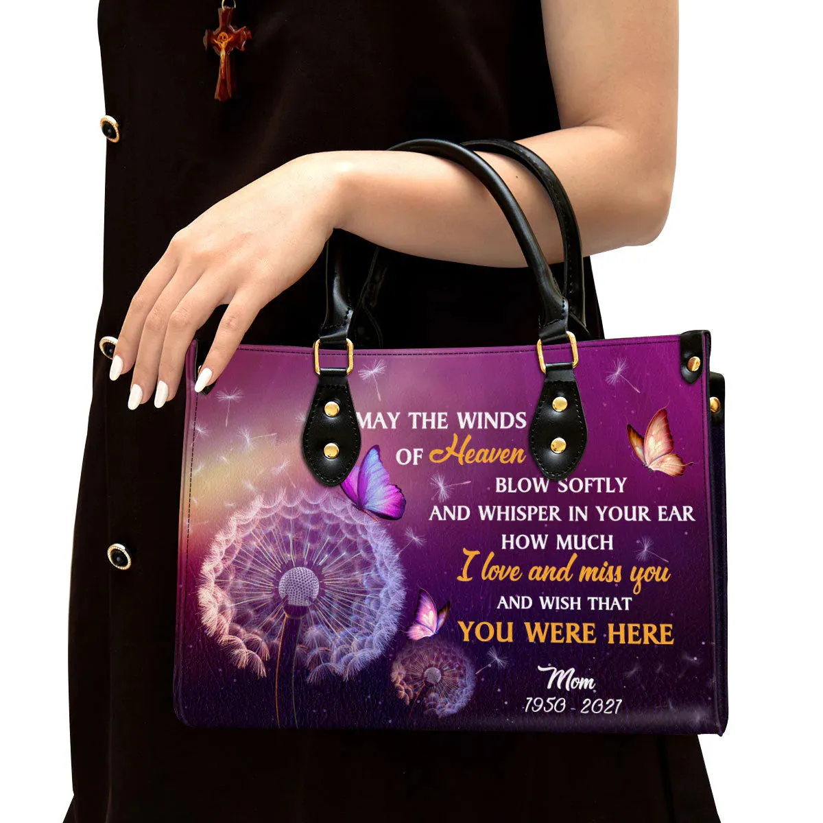 Christianartbag Handbags, I Love And Miss You Memorial Leather Bags, Personalized Bags, Gifts for Women, Christmas Gift, CABLTB01300723.