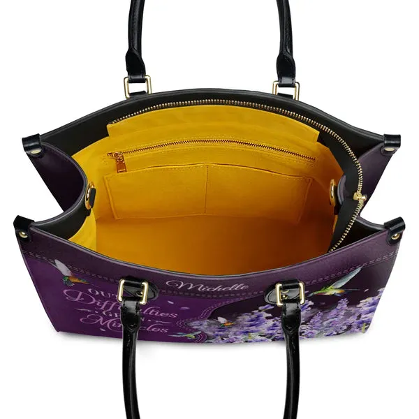 Christianartbag Handbags, Out Of Difficulties Grow Miracles 1 Peter 5 10 Hummingbird Lavender, Handbag Design, Monogram Leather Handbag, Gifts for Women, CABLTB07271223.